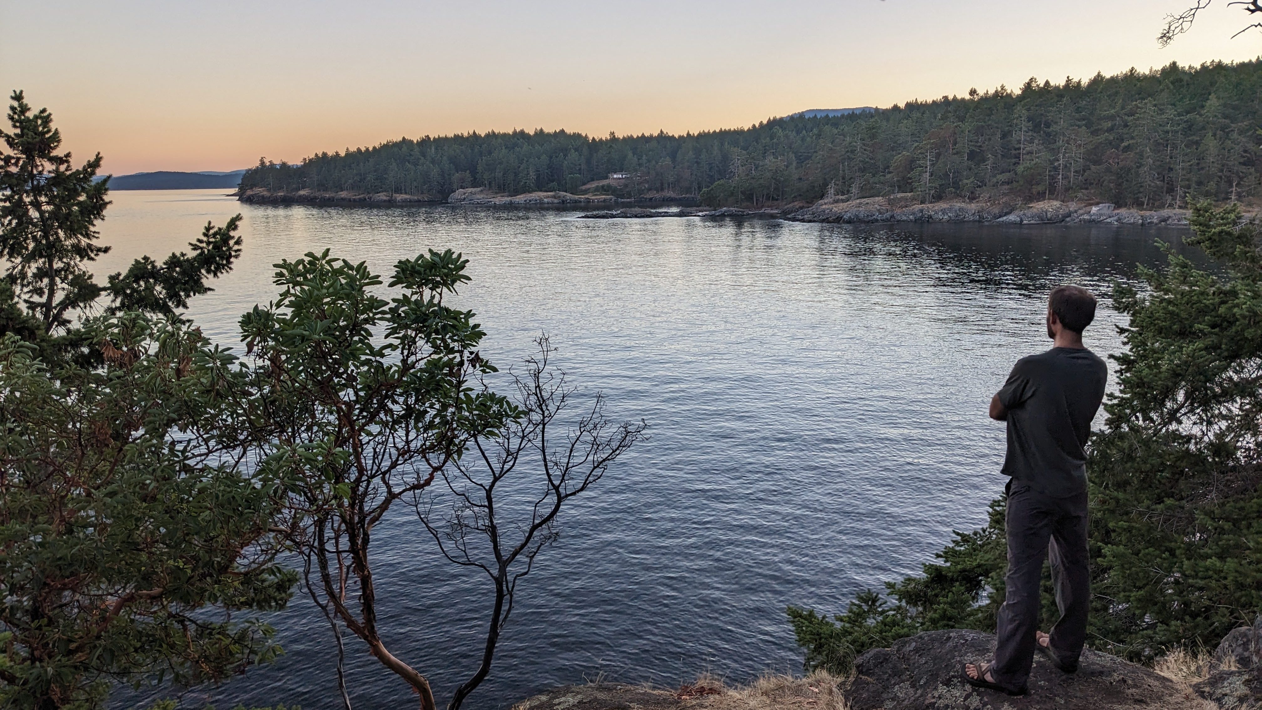 A man overlooking the water